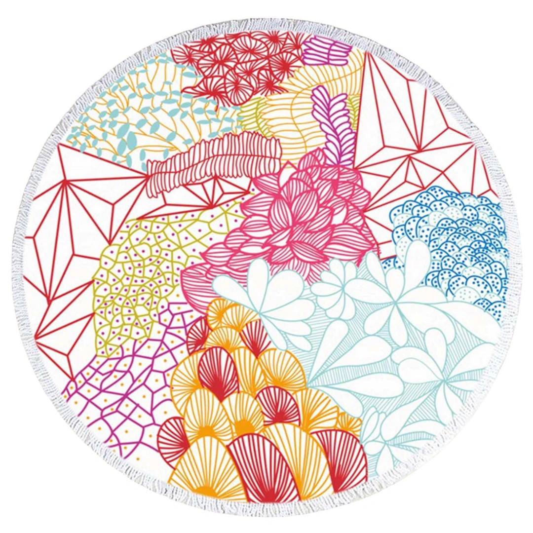 Serviette de plage ronde grande taille – Confort XXL pour bronzer à deux – Douce, absorbante et stylée – Image 4